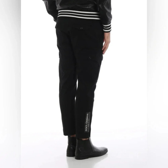 ❤️Host Pick❤️Authentic Black Dolce & Gabbana Logo Cargo Pants 99% Cotton - Picture 4 of 10